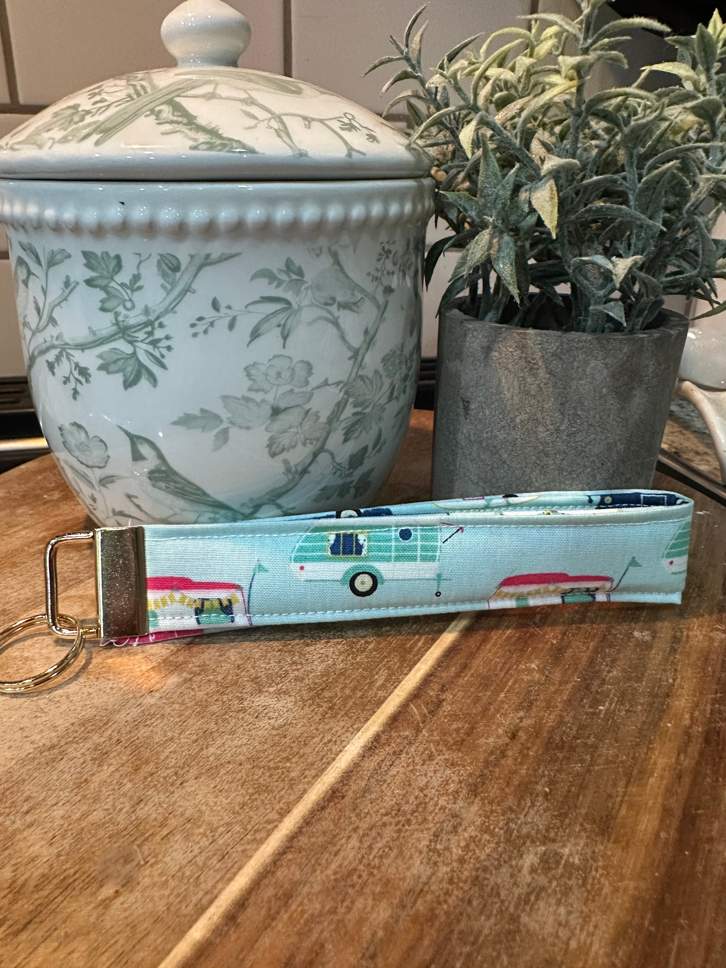 Light Blue Camper Keychain