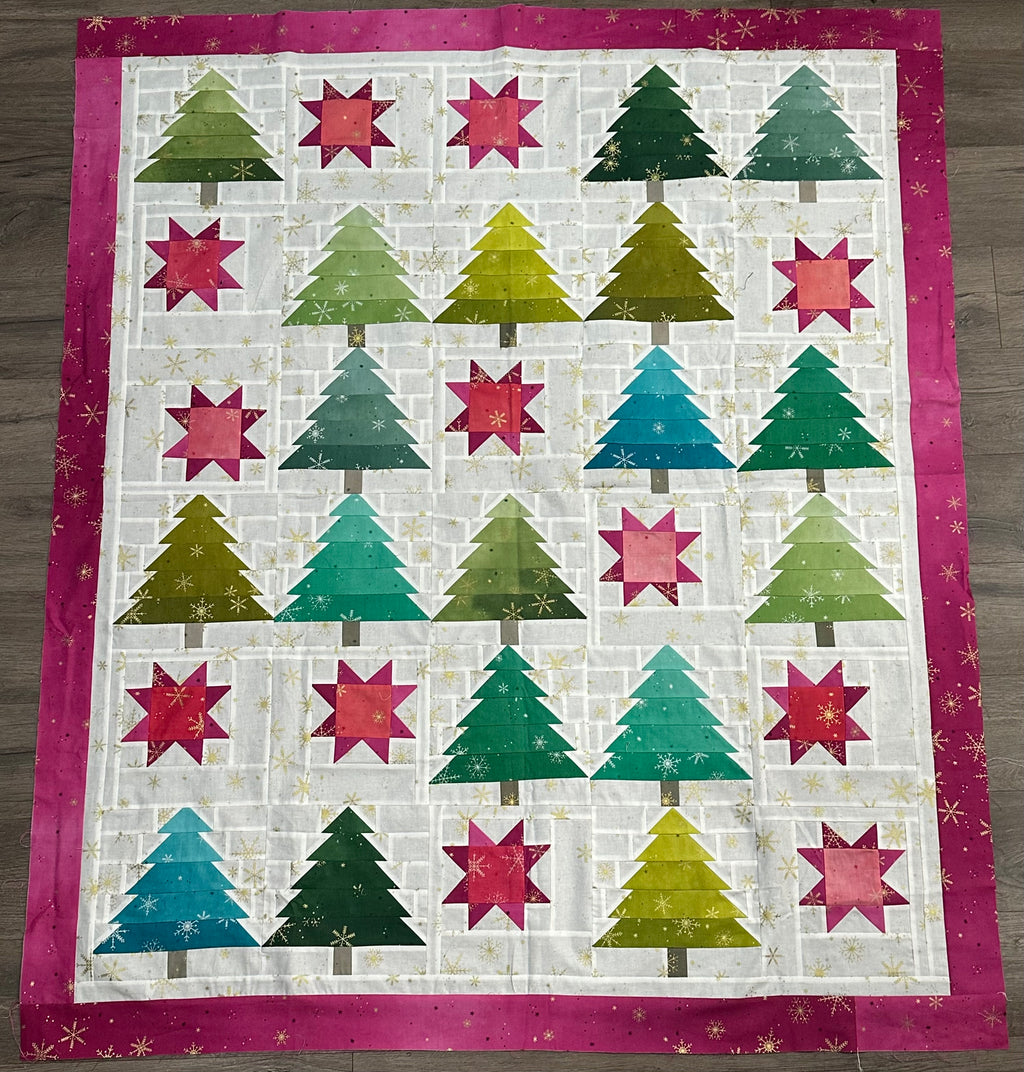 Ombre Tree Time  - Lap Size Quilt 52" x 61"