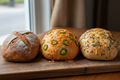 It's supposed to be three loaves of sourdough bread an original, a jalapeno cheddar, and a italian herb and cheese
