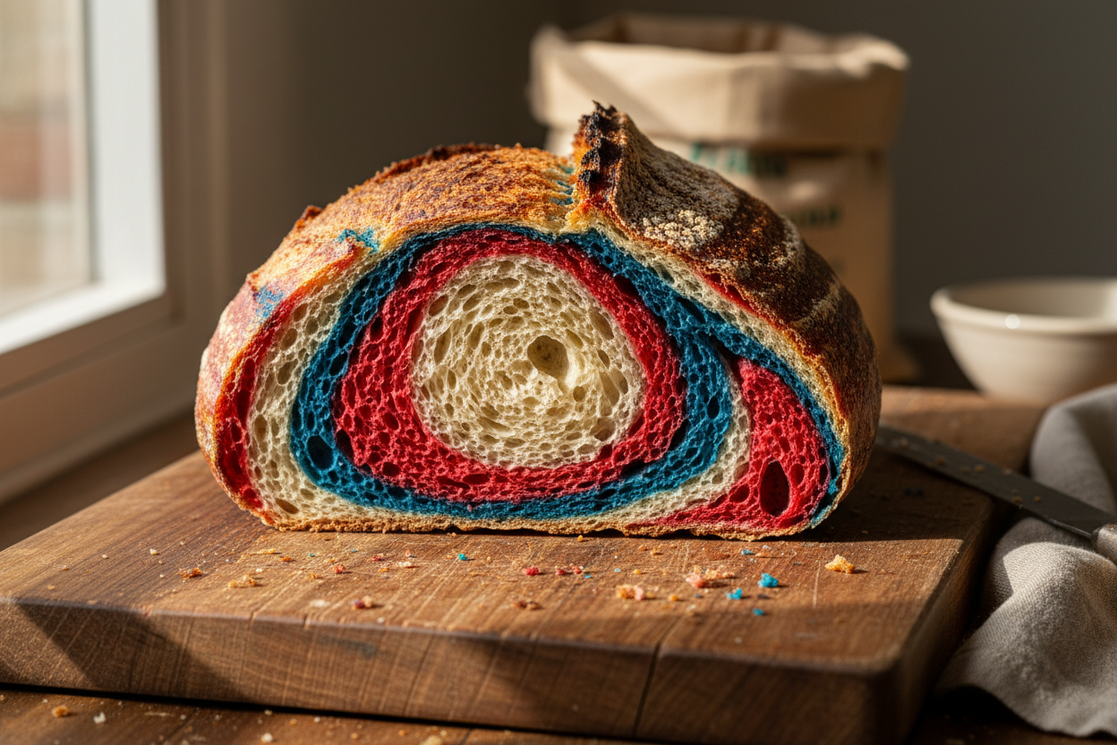 Red White & Blue Sourdough Loaf